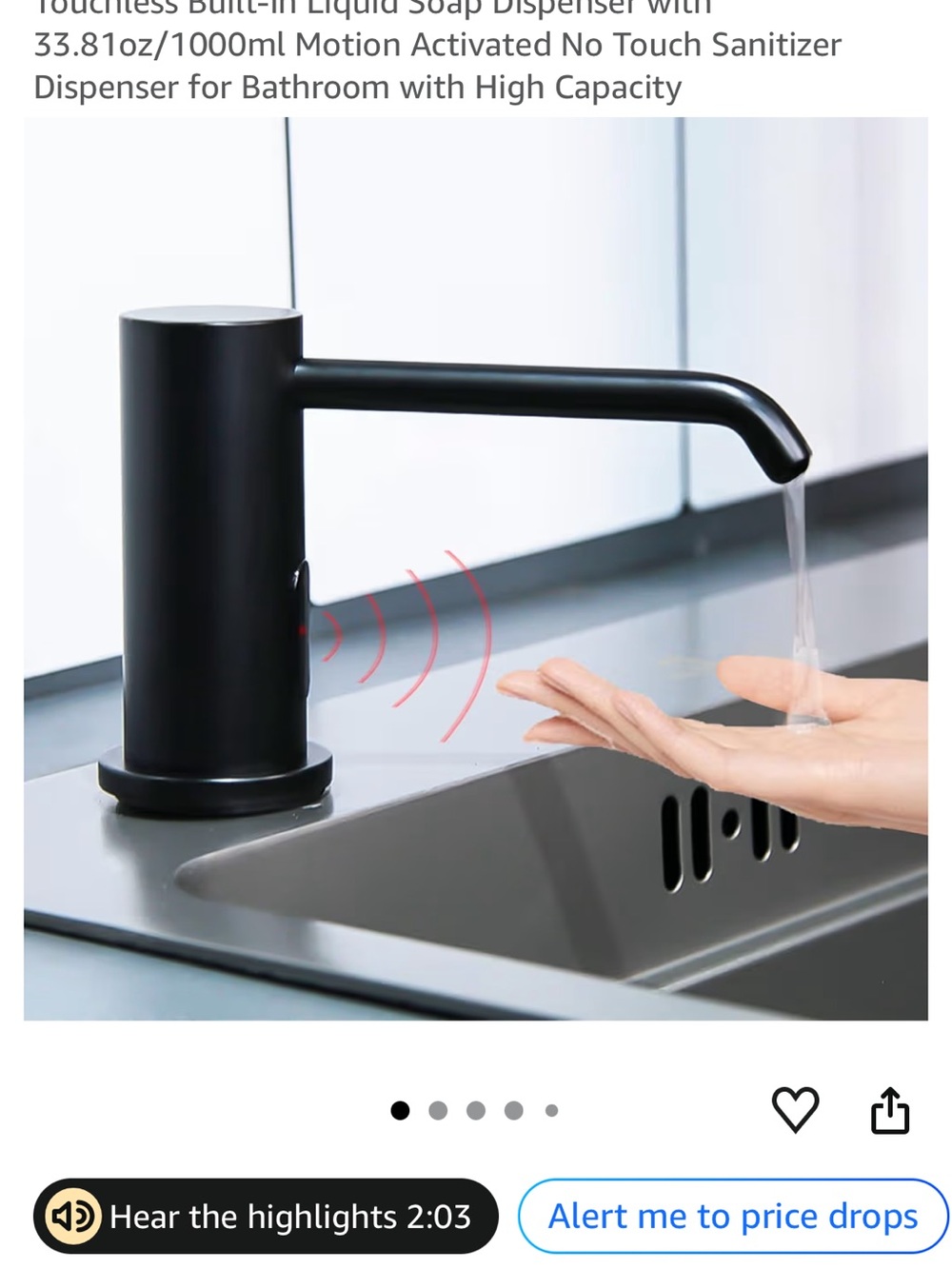 Touchless Liquid Soap Dispenser - Black